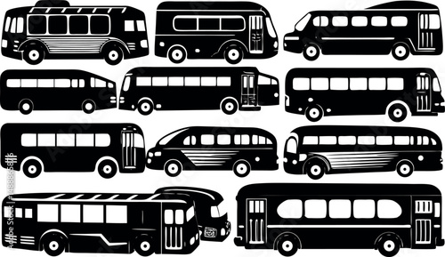 various car silhouette set