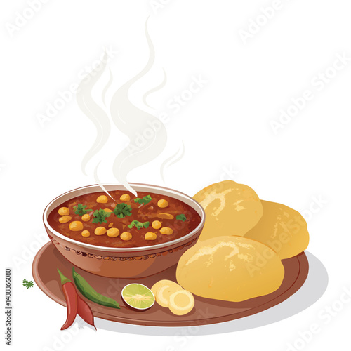 indian Chole Bhature A Delicious Indian Street Food Feast