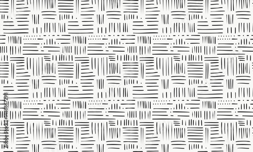 Minimalist Monochrome Sketchy Patterns - Abstract Geometric Textures