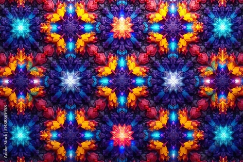 Intricate geometric shapes form complex, repeating design , abstract backgrounds, kaleidoscope