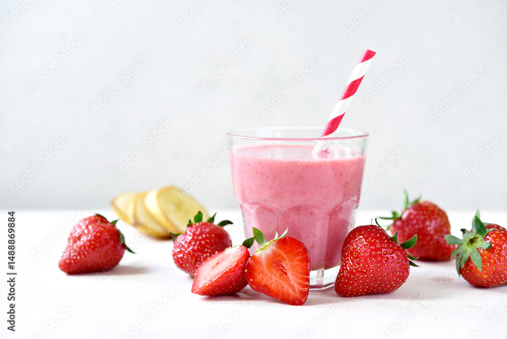 Delicious strawberry banana smoothie. Delicious strawberry banana smoothie.