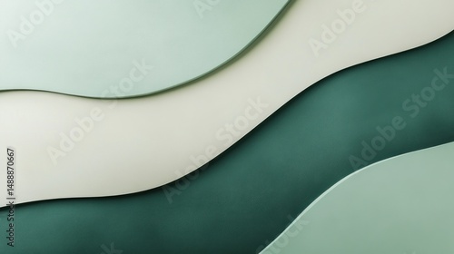 Abstract layered wavy shapes in pastel colors