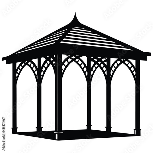 black and white arch