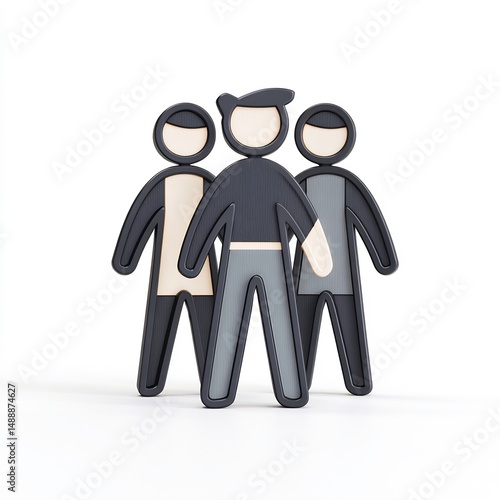teamwork concept with three people icon