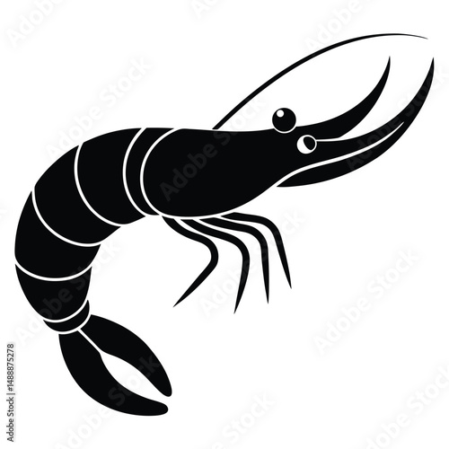 vector illustration of a shrimp