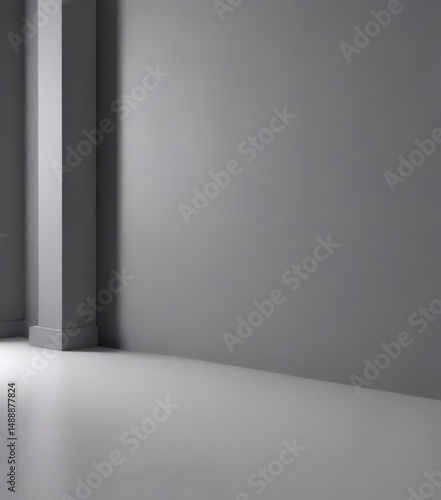 Elegant gray backdrop, soft light, subtle shadows ideal for product display,  object,  setting