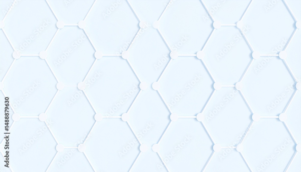 Fototapeta premium Minimalist Hexagonal Pattern Background in Soft White Color for Modern Design Elements and Clean Aesthetic Appeal