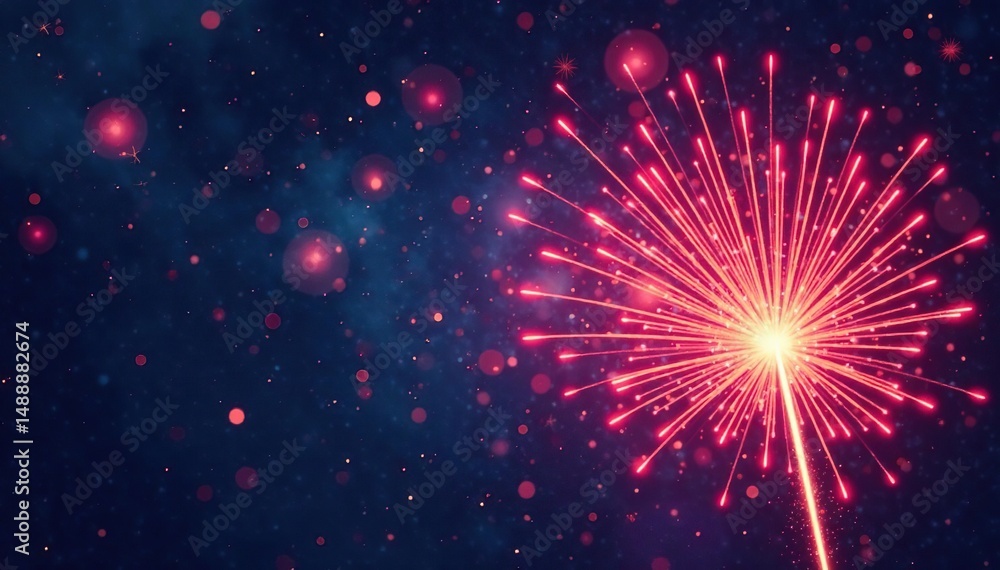 Obraz premium Geometric vector fireworks, sharp lines, vibrant hues , modern, clean, graphic