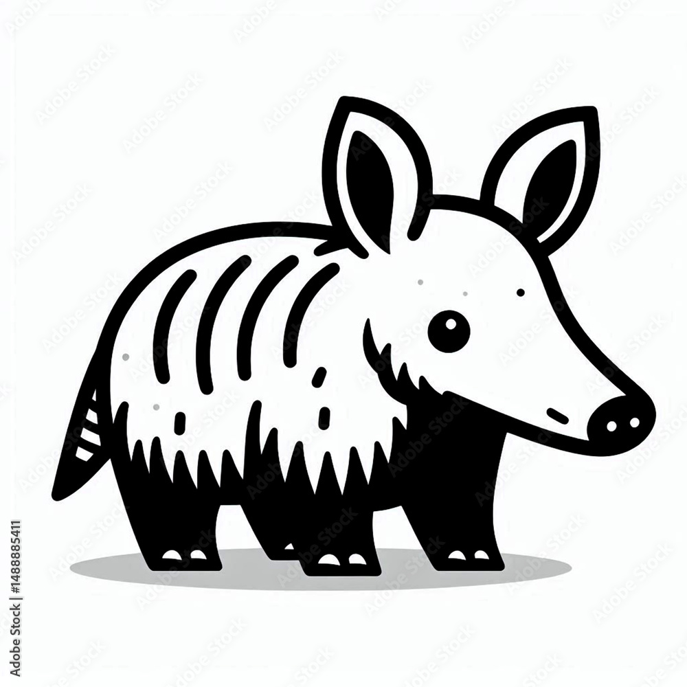 Fototapeta premium Aardvark, vector, black and white, image, icon, silhouette