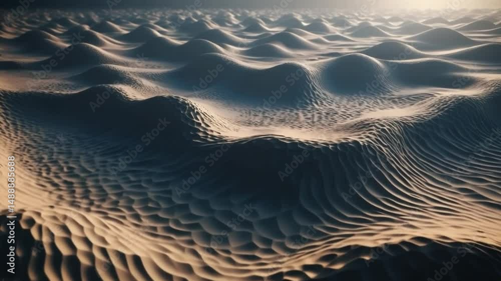 Abstract Sand Dunes Forming Waves Pattern Low Angle View