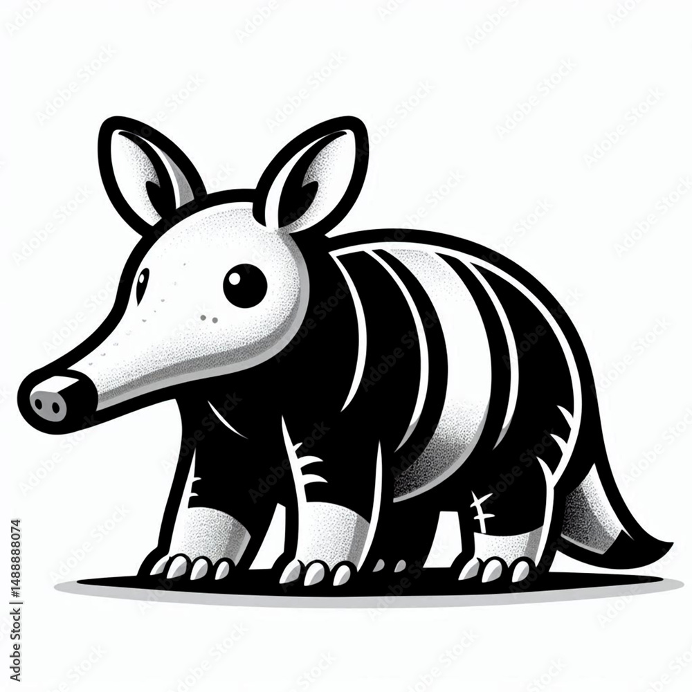 Fototapeta premium Aardvark, vector, black and white, image, icon, silhouette