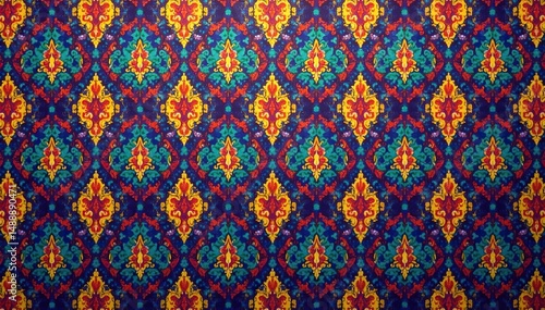 Geometric damask, repeating diamond & arabesque shapes, diamond, graphics