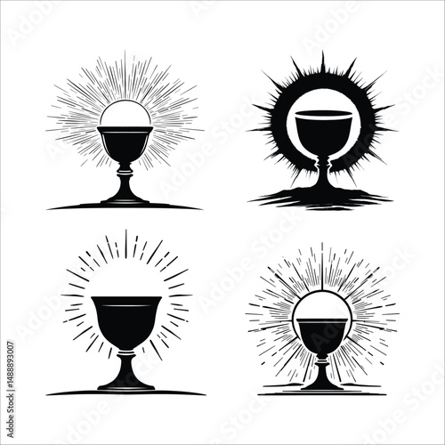 Chalice eucharist vector art collection religious symbol graphic design element holy communion illustration