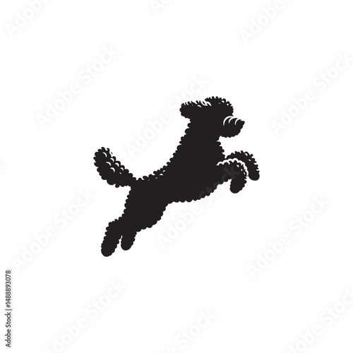 Lagotto Romagnolo Dog Silhouette – A charming outline of this curly-coated truffle hunter, showcasing its compact build, lively posture, and loyal temperament in clean vector form.
