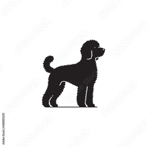 Lagotto Romagnolo Dog Silhouette – A charming outline of this curly-coated truffle hunter, showcasing its compact build, lively posture, and loyal temperament in clean vector form.
