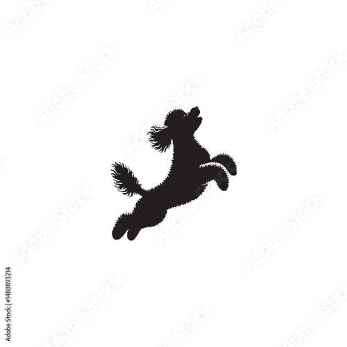 Lagotto Romagnolo Dog Silhouette – A charming outline of this curly-coated truffle hunter, showcasing its compact build, lively posture, and loyal temperament in clean vector form.
