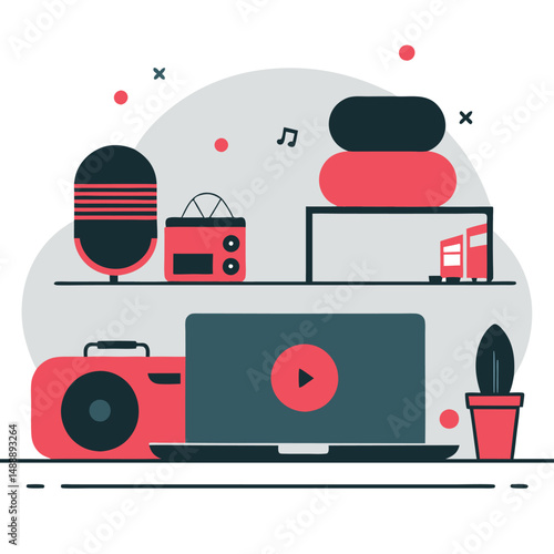 Dreamy Lo-Fi Illustration Depicting a Peaceful and Tranquil Scene