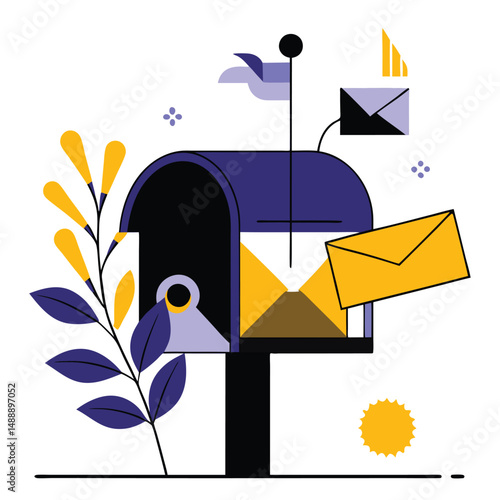 Modern Mailbox Communication Concept Design for Email and Online Messaging
