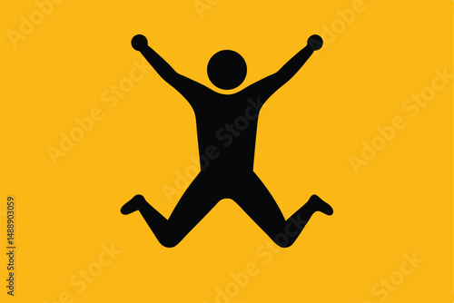 Sunset silhouetted person jumping with joy, embodying the freedom of action