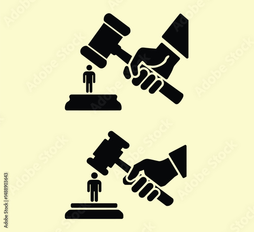 Legal Authority Gavel Icon Set