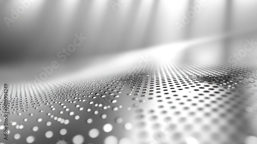 Abstract metallic surface with perforated pattern