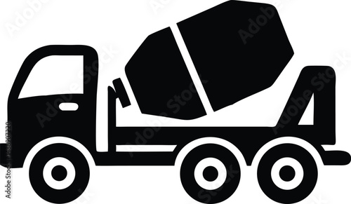 a cement mixer truck silhouette