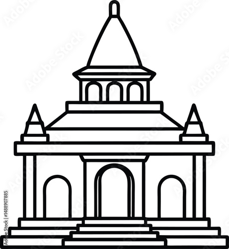 a temple isolated silhouette