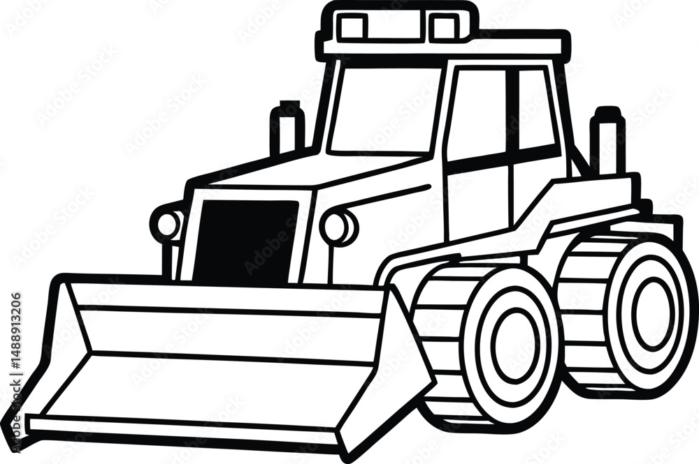 Naklejka premium bulldozer isolated silhouette