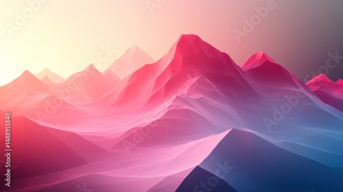 Abstract mountain range at sunrise