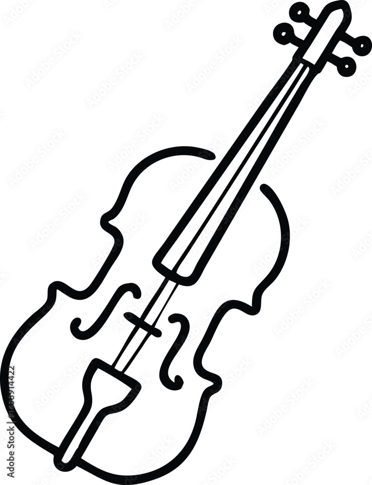 Obraz premium cello line art