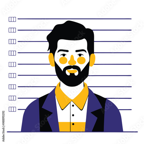 Conceptual Illustration of a Mugshot with Modern Artistic Interpretation (3)