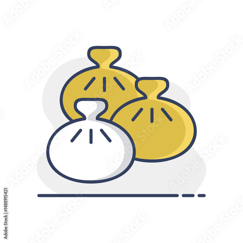 Khinkali vector icon. Fast food sign
