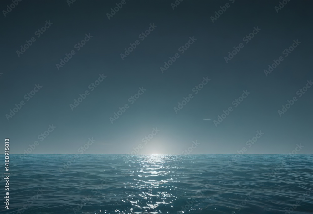 Fototapeta premium Deep ocean to light aqua gradient, seamless blend, wallpaper, art