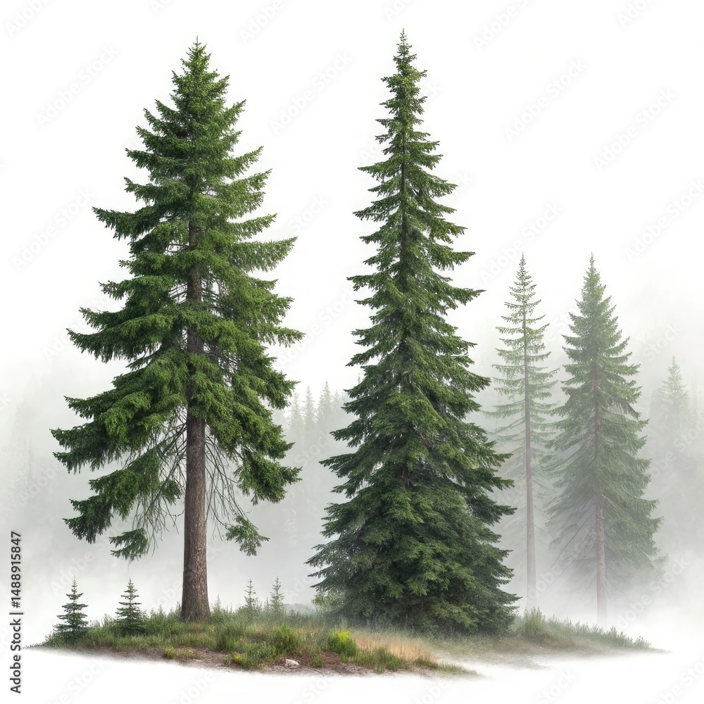 Obraz premium pine tree in snow