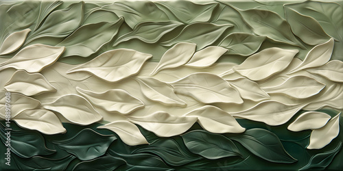 astarte.ai: Nature-Inspired Relief Artwork with Layered Green Leaves