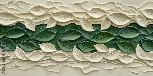 astarte.ai: Nature-Inspired Relief Artwork with Layered Green Leaves