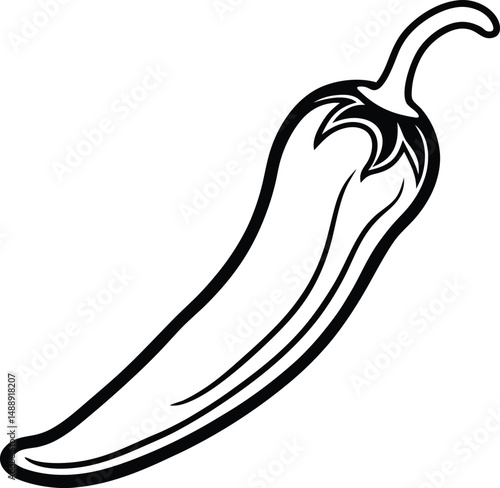 red hot chili pepper isolated silhouette