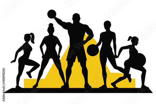 Evolving silhouettes of people dancing, a dynamic illustration of human energy and artistic motion