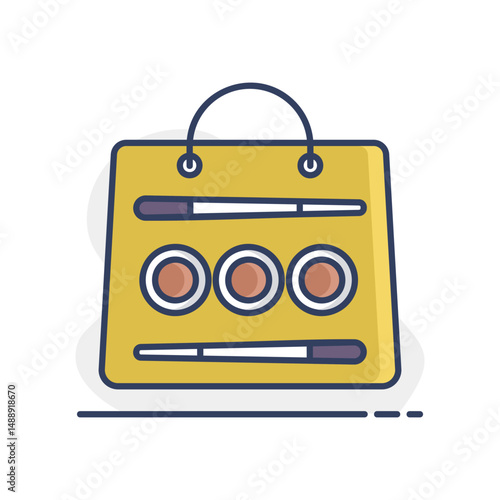 Sushi delivery vector icon. Bag for sushi delivery