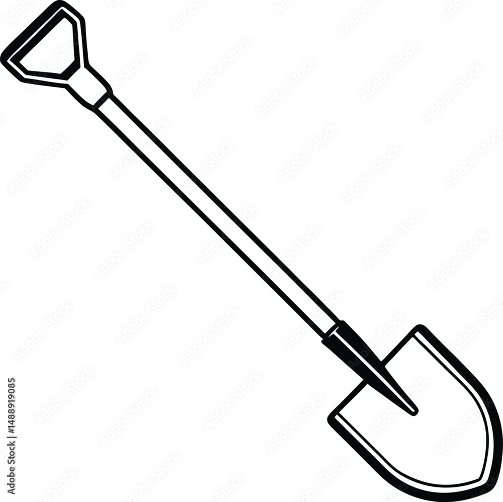 Obraz premium shovel isolated silhouette