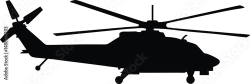silhouette of military helicopter 
