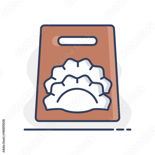 Fast food delivery take away paper bag icon.