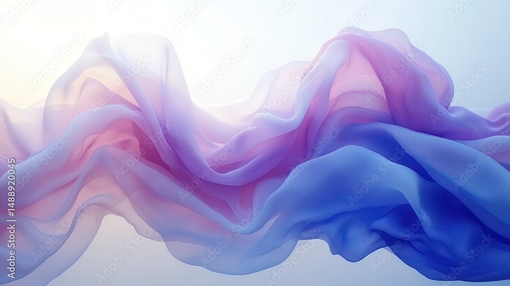 Flowing pastel fabric, ombre colors