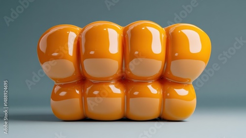 Obraz na płótnie Orange, glossy, abstract, 3D, cushion w salonie