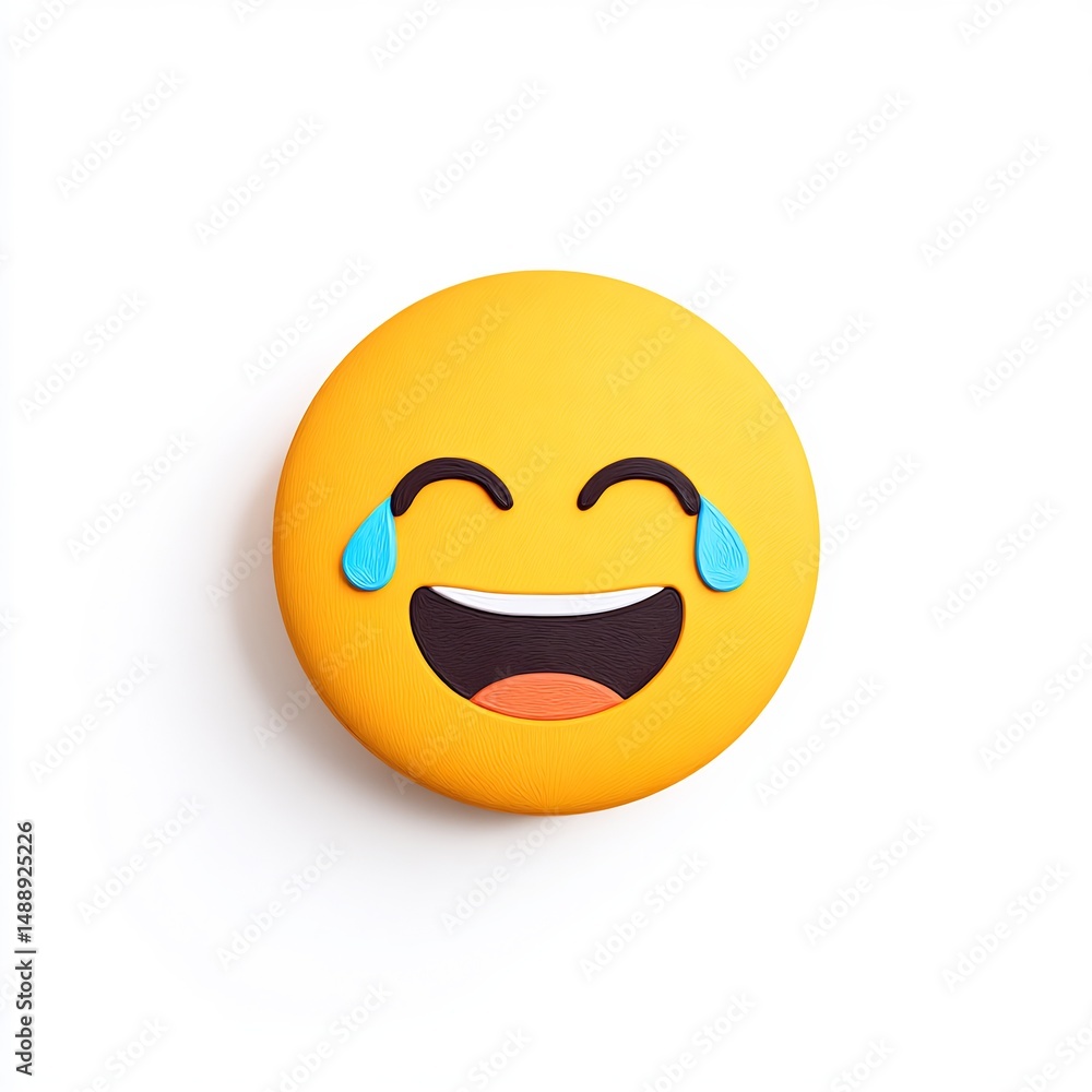 Fototapeta premium Laughing Face Emoji with Tears 