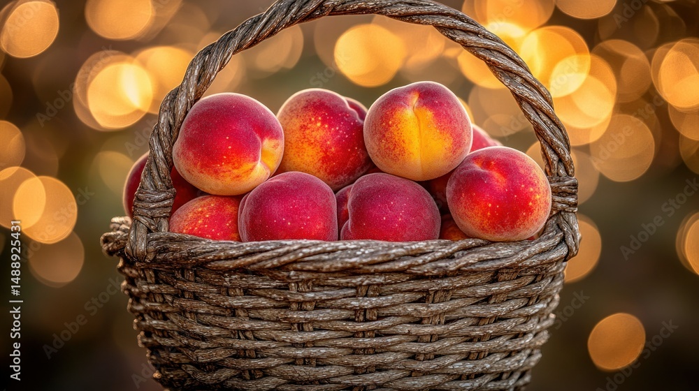 Peaches in a woven basket (1)
