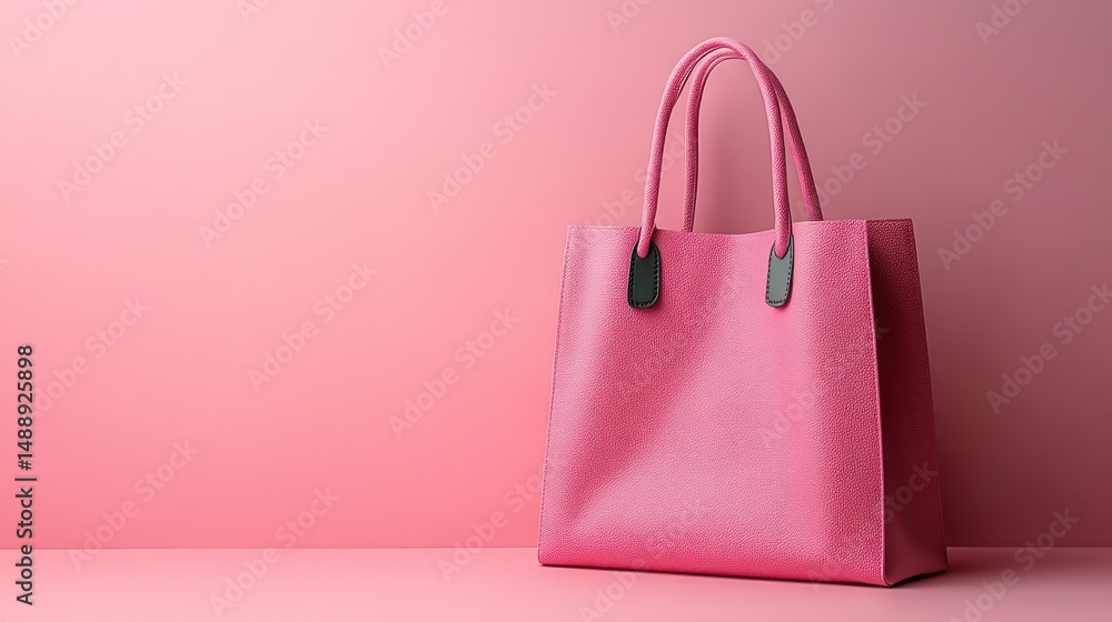 Pink tote bag on a pink background