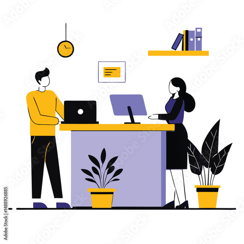 Modern Office Reception Area with Sleek and Inviting Design Illustrating Professionalism