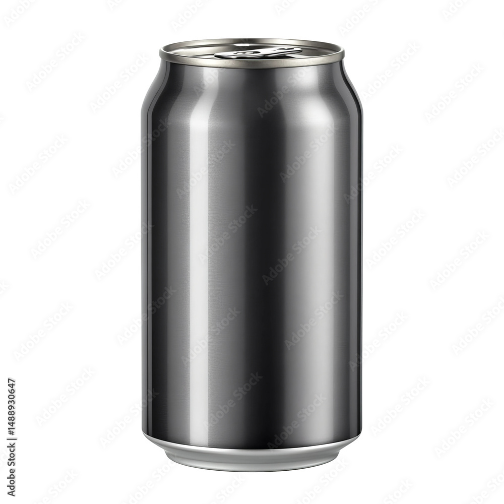 A sleek and modern silver soda can, perfect for refreshing drinks. Its design showcases simplicity and functionality A sleek and modern silver soda can, perfect for refreshing drinks. Its design showcases simplicity and functionality