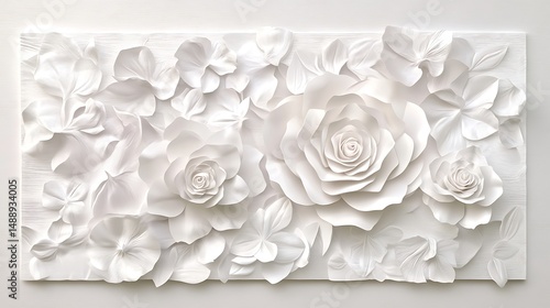 White floral wall decor